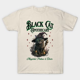 Black Cat Apothecary - Magickal Potions and Elixirs Halloween T-Shirt